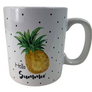 Great Gatherings Hello Summer Pineapple Themed Large Ceramic Coffee Mug
